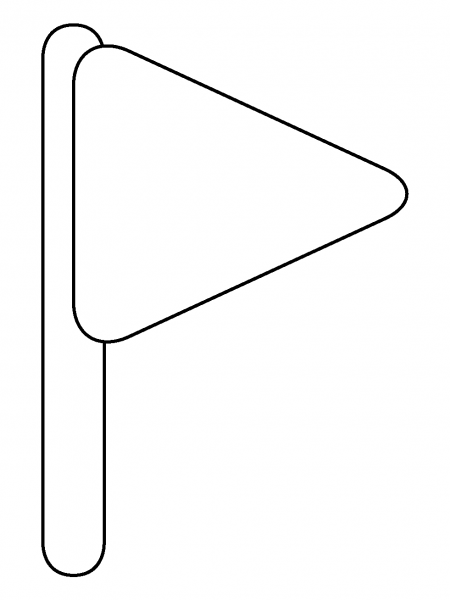 Triangular Flag Emoji coloring page image