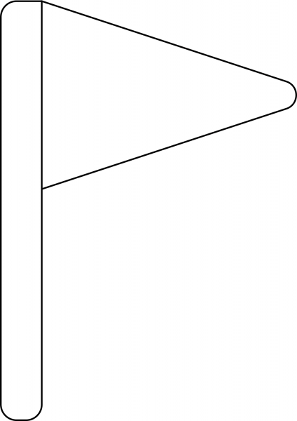 Triangular Flag on Post Emoji coloring page image