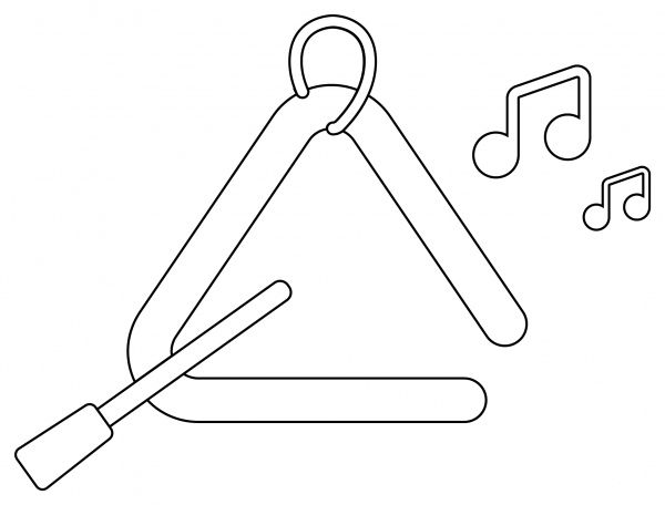 Triangular Instrument coloring page image