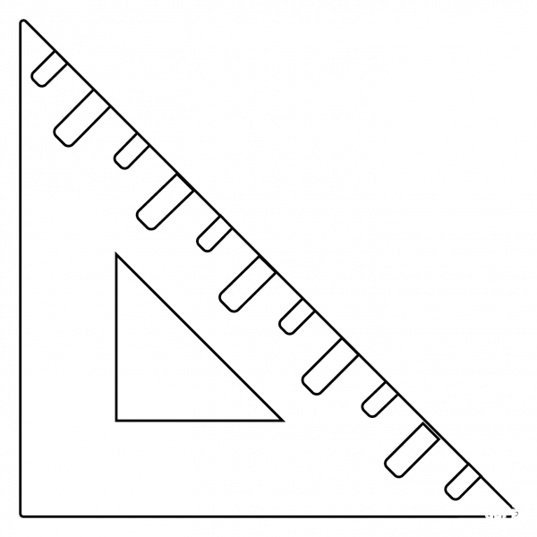 Triangular Ruler Emoji coloring page image