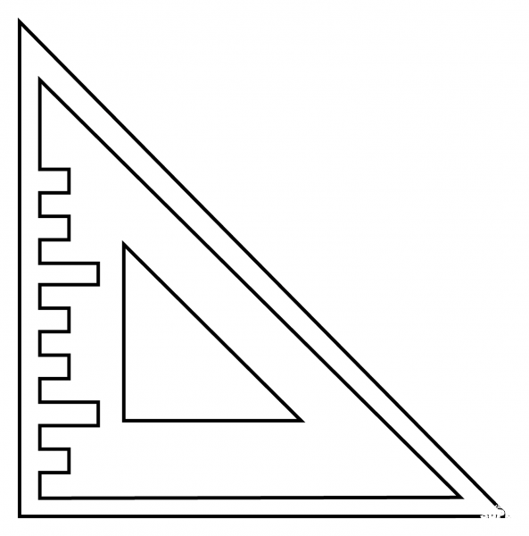 Triangular Ruler Emoji coloring page image
