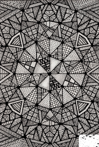 Triangulum Mandala coloring page image