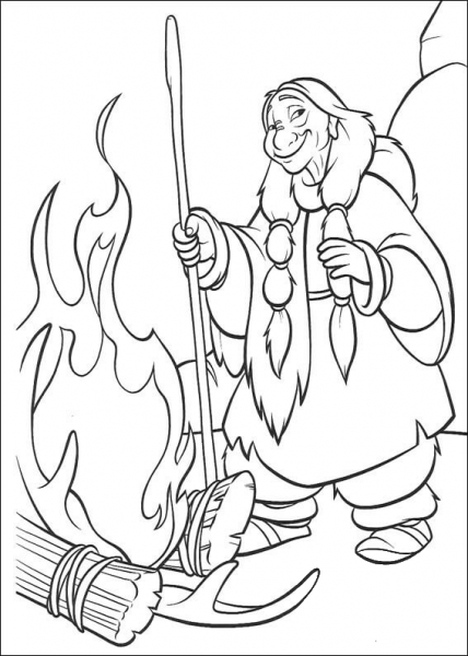 Tribal fire coloring page image
