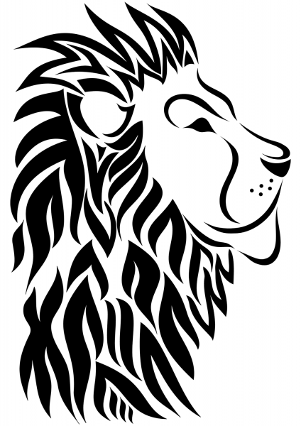 Tribal Lion Tattoo coloring page image