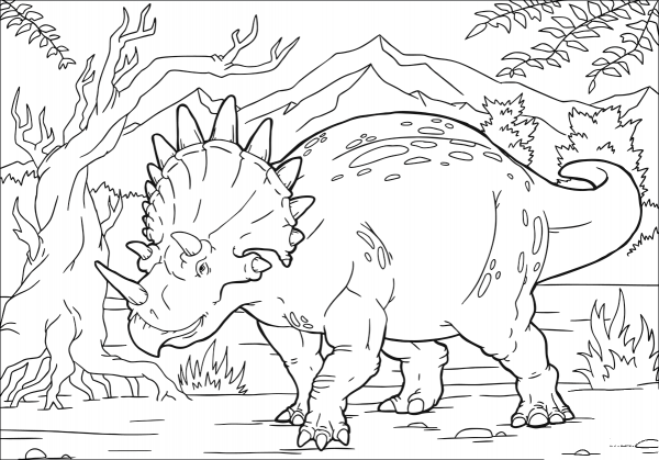 Triceratops coloring page image
