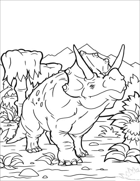 Triceratops coloring page image