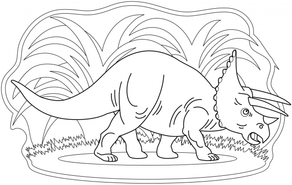 Triceratops coloring page image