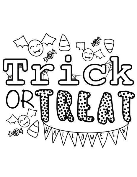 Trick-or-Treat coloring page image