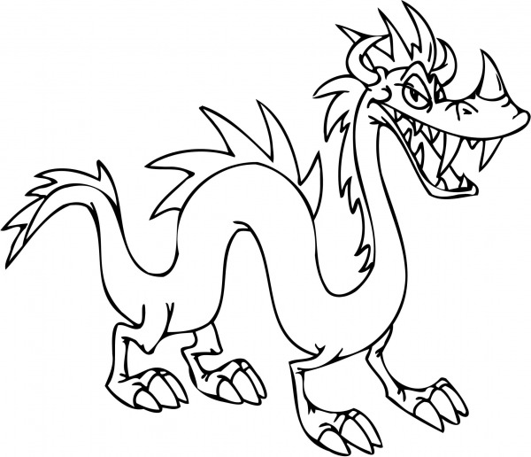 Tricky Dragon coloring page image