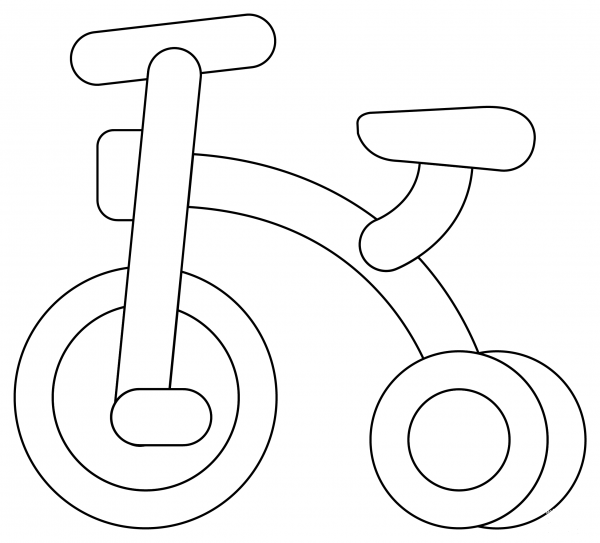 Tricycle coloring page image