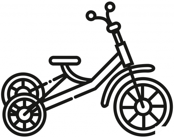 Tricycle coloring page image
