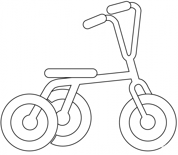 Tricycle coloring page image