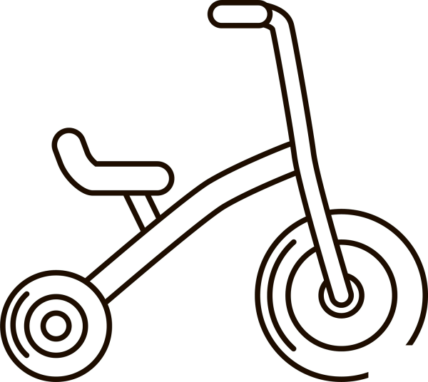 Tricycle coloring page image