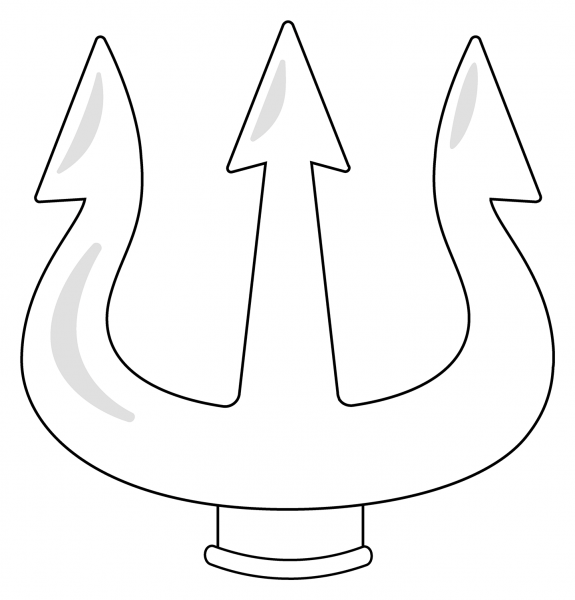 Trident Emblem Emoji coloring page image