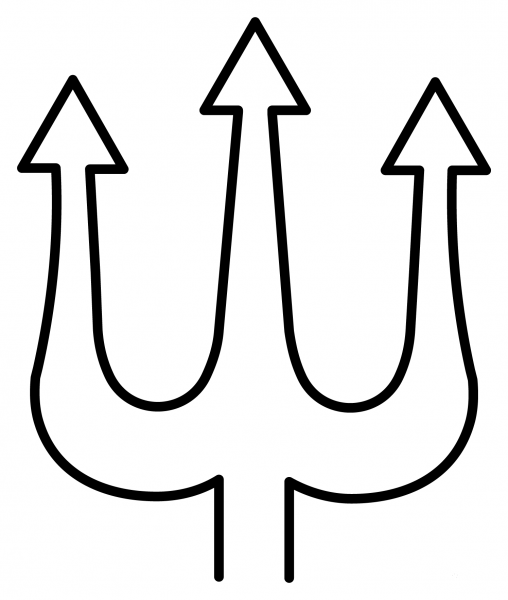 Trident Emblem Emoji coloring page image