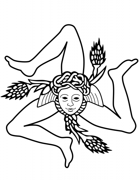 Trinacria coloring page image