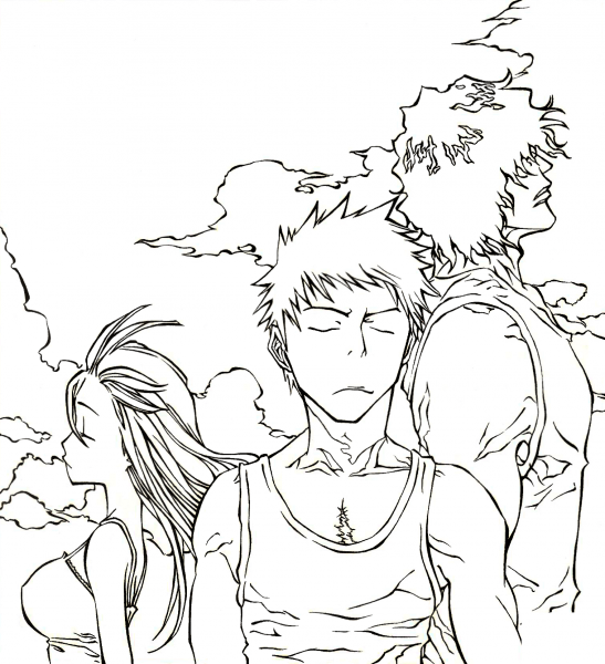 Trio from Manga/Anime Bleach coloring page image