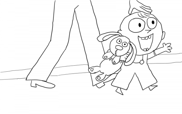 Trixie from Knuffle Bunny coloring page image