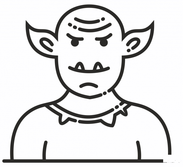 Troll coloring page image