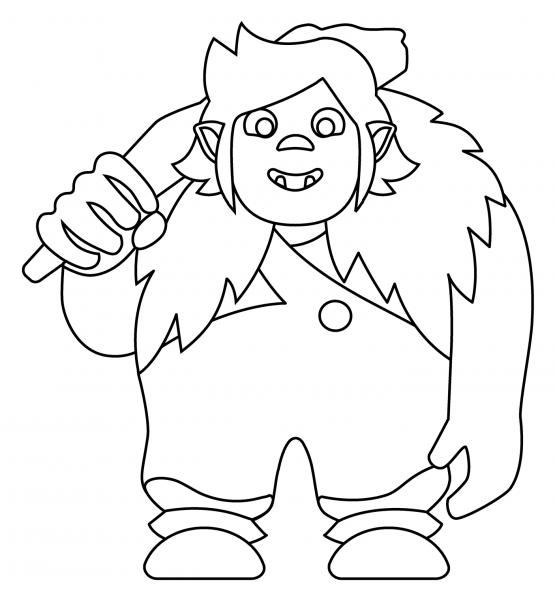 Troll Emoji coloring page image