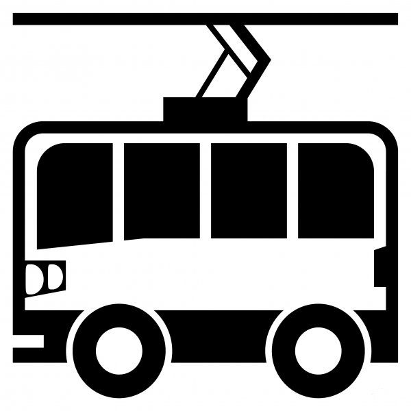Trolleybus Emoji coloring page image