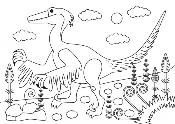 Troodon coloring page image