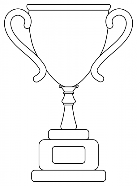 Trophy coloring page image
