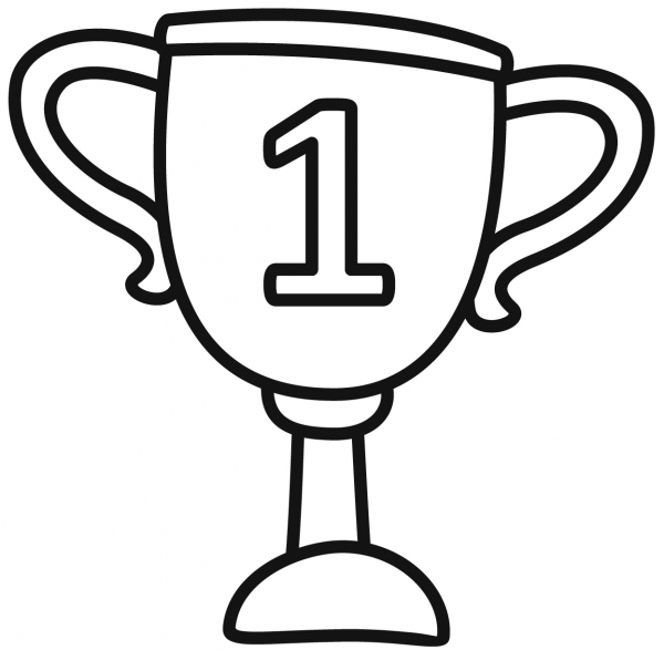 Trophy coloring page image