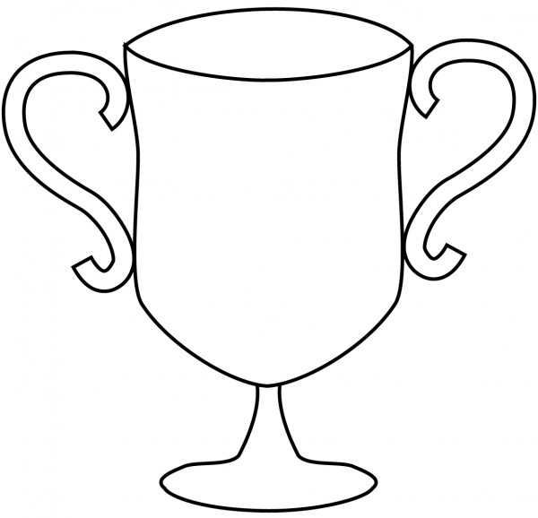 Trophy coloring page image