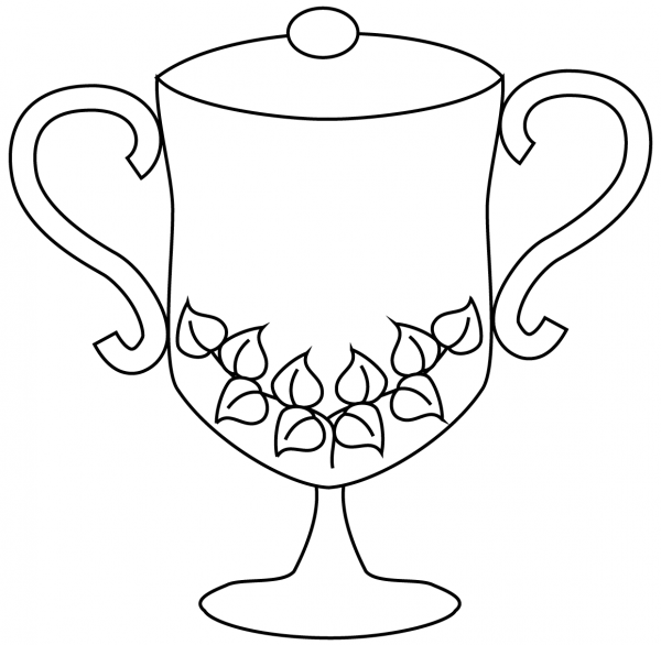 Trophy coloring page image
