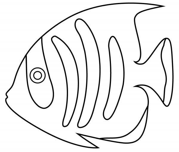 Tropical Angel Fish Emoji coloring page image