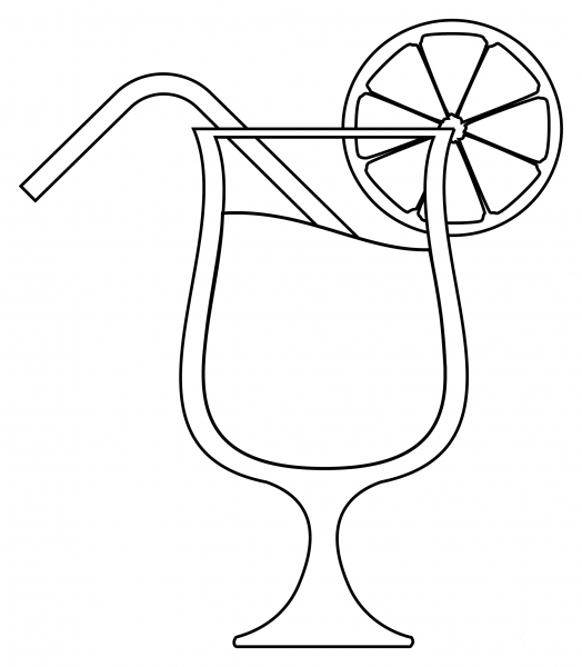 Tropical Drink coloring page image