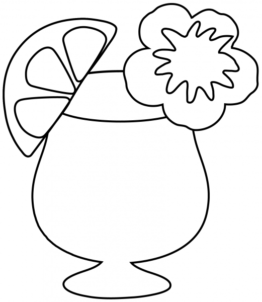 Tropical Drink Emoji coloring page image