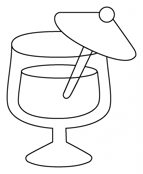Tropical Drink Emoji coloring page image