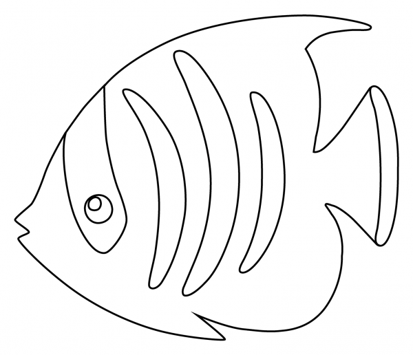 Tropical Fish Emoji coloring page image