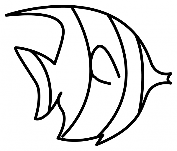 Tropical Fish Emoji coloring page image