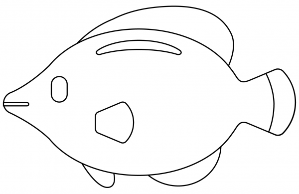 Tropical Fish Emoji coloring page image