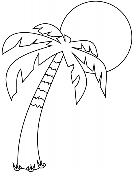 Tropical Island coloring page image