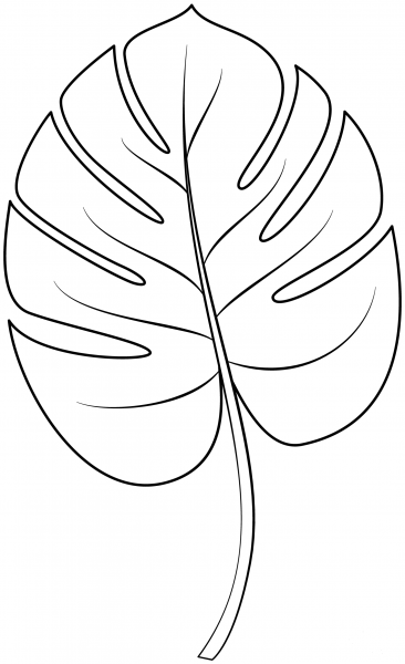 Tropical Leaf coloring page image