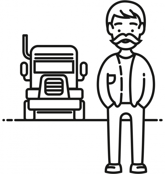 Truck Driver coloring page image