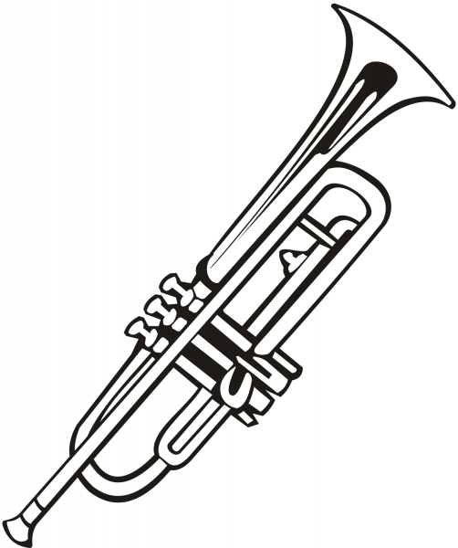 Trumpet coloring page image