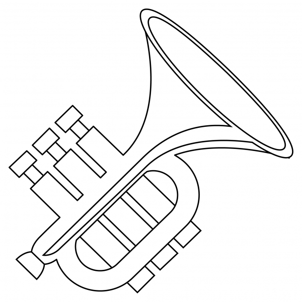 Trumpet coloring page image