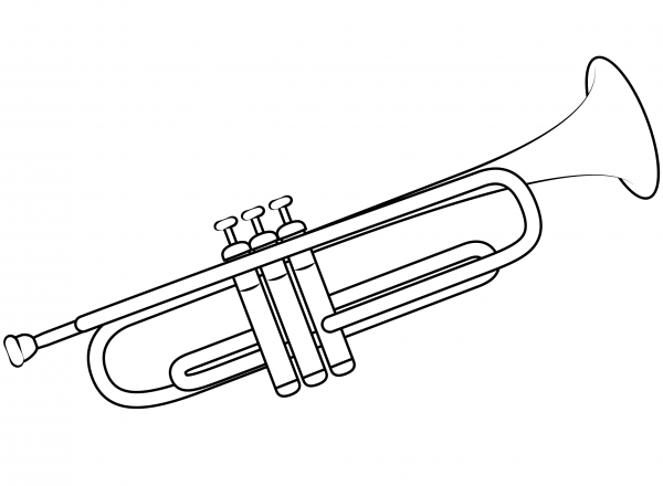 Trumpet coloring page image