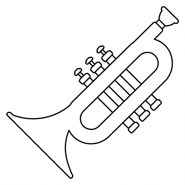 Trumpet Emoji coloring page image
