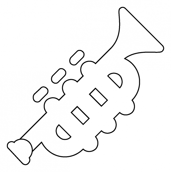 Trumpet Emoji coloring page image