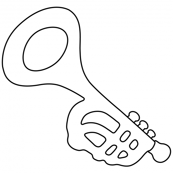 Trumpet Emoji coloring page image