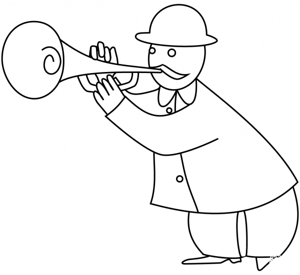 Trumpet Player coloring page image