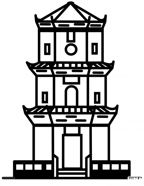 Tsui Sing Lau Pagoda coloring page image