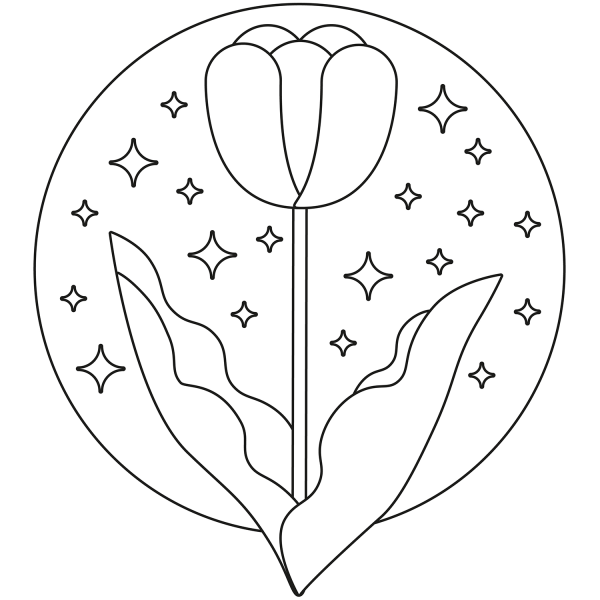 Tulip coloring page image
