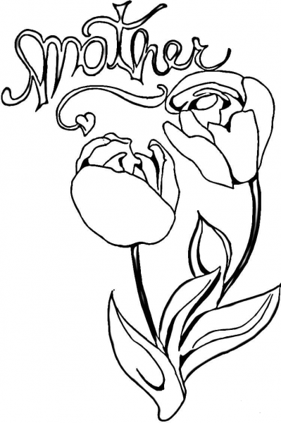 Tulips for Mom  coloring page image